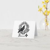  zwart Halloween kraai Kaart (Gele Bloem)