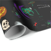 Zwart Halloween-omslagpapier Cadeaupapier (Rol Hoek)