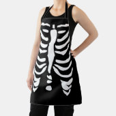 Zwart Halloween party apron met skeletribkooi Schort (Insitu)