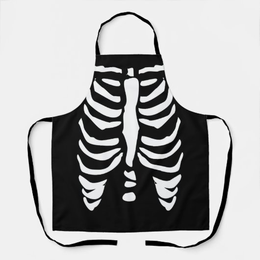 Zwart Halloween party apron met skeletribkooi Schort (Voorkant)