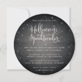 Zwart Halloween Spooktacular Square/Round Kaart (Voorkant)