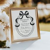 Zwart Hand getrokken boog Lijst Cocktail Menu Poster