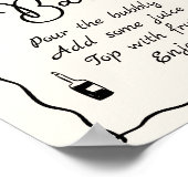 Zwart Hand getrokken Vrijgezellenfeest Mimosa Bar Poster (Hoek)