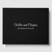 Zwart handboek voor eenvoudige bruiloft gastenboek (Voorkant)