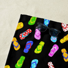 Zwart handdoekje van het fluitpatroon omdraaien strandlaken