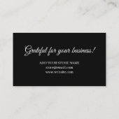 Zwart Handgeschreven Discount Kaart | Moderne kaar Kortingskaartje (Achterkant)