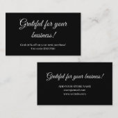 Zwart Handgeschreven Discount Kaart | Moderne kaar Kortingskaartje (Voorkant / Achterkant)