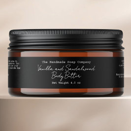 Zwart handgeschreven minimalistisches body butter 