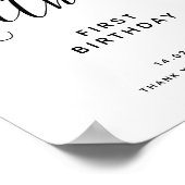 Zwart handgeschreven script 30th Birthday Welkom Poster (Hoek)