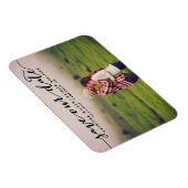 Zwart handgeschreven script foto onze datum opslaa magneet (Rechterzijde)