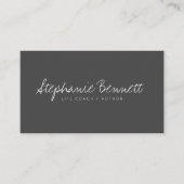 Zwart handgeschreven script handtekening logo life visitekaartje (Voorkant)