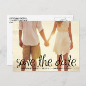 Zwart handgeschreven script Opslaan Briefkaart Dat (Voorkant / Achterkant)