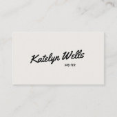 Zwart handgeschreven script Typografie van White Visitekaartje (Voorkant)