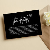 Zwart Handgeschreven Script Wedding Enclosure Kaar Kaart