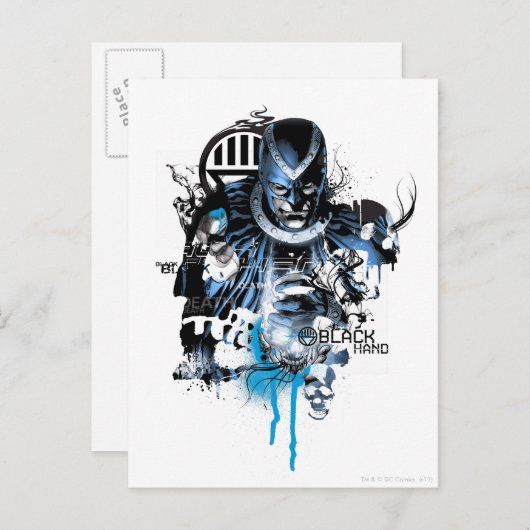 Zwart handje - Blauwe inkeping Briefkaart (Voorkant / Achterkant)