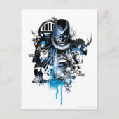 Zwart handje - Blauwe inkeping Briefkaart (Voorkant)