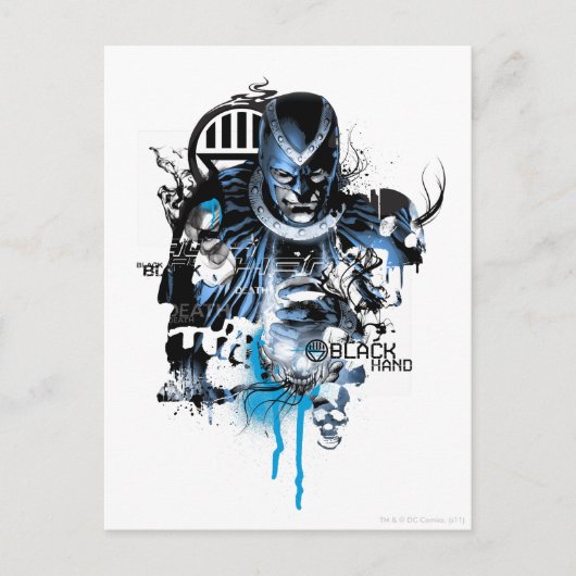 Zwart handje - Blauwe inkeping Briefkaart (Voorkant)