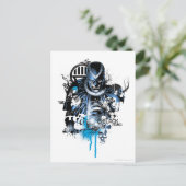 Zwart handje - Blauwe inkeping Briefkaart (Staand voorkant)