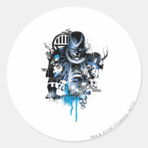 Zwart handje - Blauwe inkeping Ronde Sticker