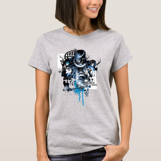 Zwart handje - Blauwe inkeping T-shirt (Voorkant)