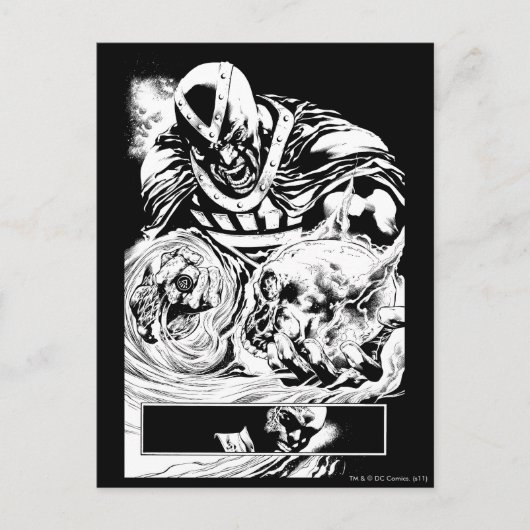 Zwart handje met schedel paneel 2 briefkaart (Voorkant)