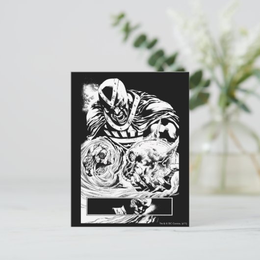 Zwart handje met schedel paneel 2 briefkaart (Staand voorkant)