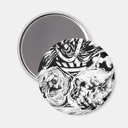 Zwart handje met schedel paneel 2 magneet (Voorkant / Achterkant)