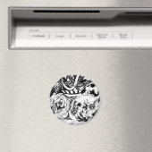 Zwart handje met schedel paneel 2 magneet (Insitu (Vaatwasser))