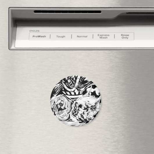 Zwart handje met schedel paneel 2 magneet (Insitu (Vaatwasser))