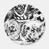 Zwart handje met schedel paneel 2 magneet (Voorkant)