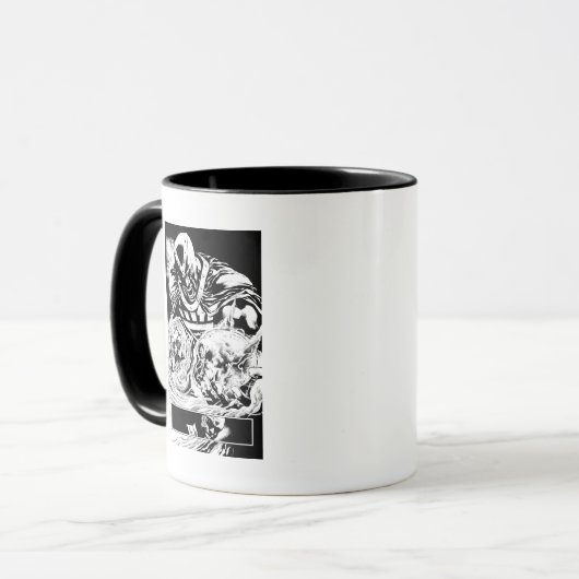 Zwart handje met schedel paneel 2 mok (Voorkant links)