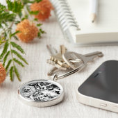 Zwart handje met schedel paneel 2 sleutelhanger (Zijkant)