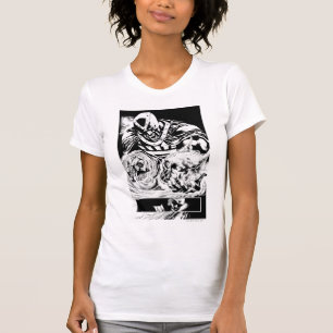 Zwart handje met schedel paneel 2 t-shirt