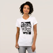 Zwart handje met schedel paneel 2 t-shirt (Voorkant volledig)