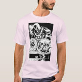 Zwart handje met schedel paneel 2 t-shirt (Voorkant)