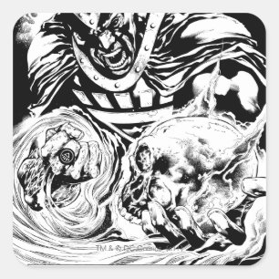 Zwart handje met schedel paneel 2 vierkante sticker