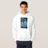Zwart handje met schedel paneel hoodie (Voorkant volledig)