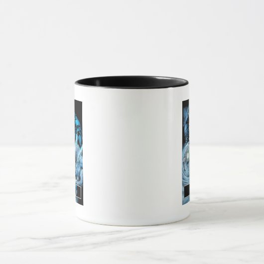 Zwart handje met schedel paneel mok (Midden)