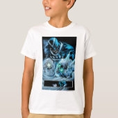 Zwart handje met schedel paneel t-shirt (Voorkant)