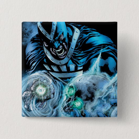 Zwart handje met schedel paneel vierkante button 5,1 cm (Voorkant)