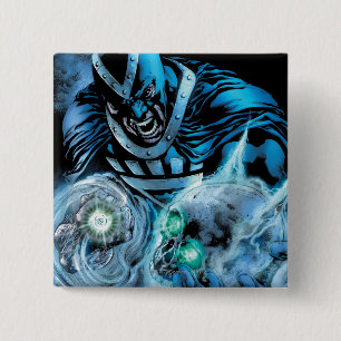 Zwart handje met schedel paneel vierkante button 5,1 cm