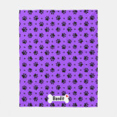 Zwart handschilderafdrukken en kunstschilderingen fleece deken (Voorkant)