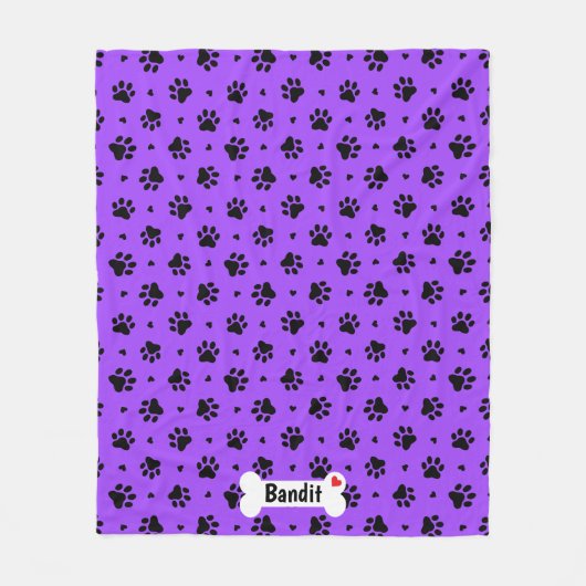 Zwart handschilderafdrukken en kunstschilderingen fleece deken (Voorkant)