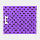 Zwart handschilderafdrukken en kunstschilderingen fleece deken (Voorkant (Horizontaal))