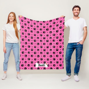 Zwart handschilderingspatroon fleece deken