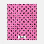 Zwart handschilderingspatroon fleece deken (Voorkant)