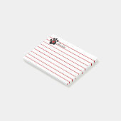 Zwart handschrift afdrukken en rood hart post-it® notes (Schuin)