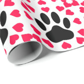 Zwart handschrift afdrukken met hartvormen cadeaupapier (Rol Hoek)