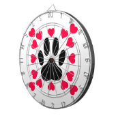 Zwart handschrift afdrukken met hartvormen dartbord (Voorkant Rechts)