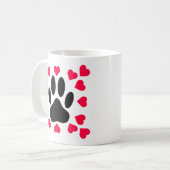 Zwart handschrift afdrukken met hartvormen koffiemok (Voorkant links)